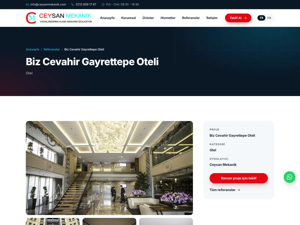 Referans: Biz Cevahir Gayrettepe Oteli