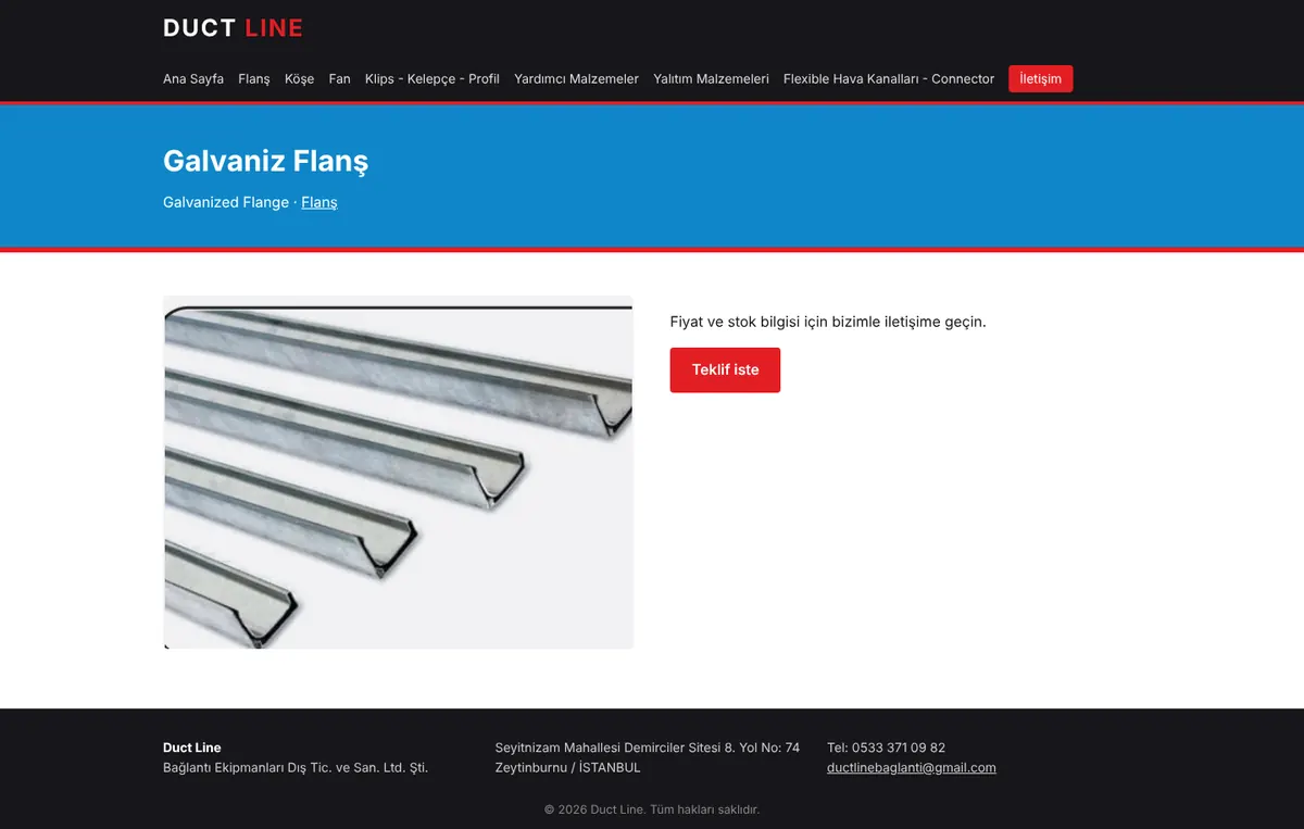 Ürün sayfası: galvaniz flanş