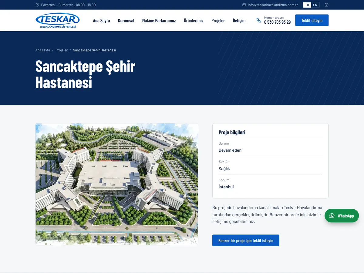 Proje sayfası: Sancaktepe Şehir Hastanesi