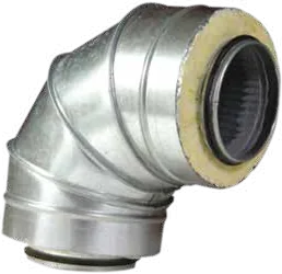 Çift cidarlı dirsek 90° — Spiral Yuvarlak Kanal