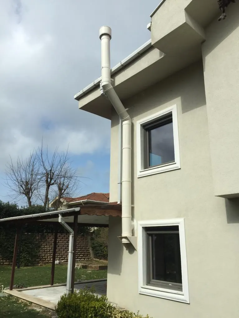 Boyalı Villa Bacası – Cephe rengine uygun boyalı sistem